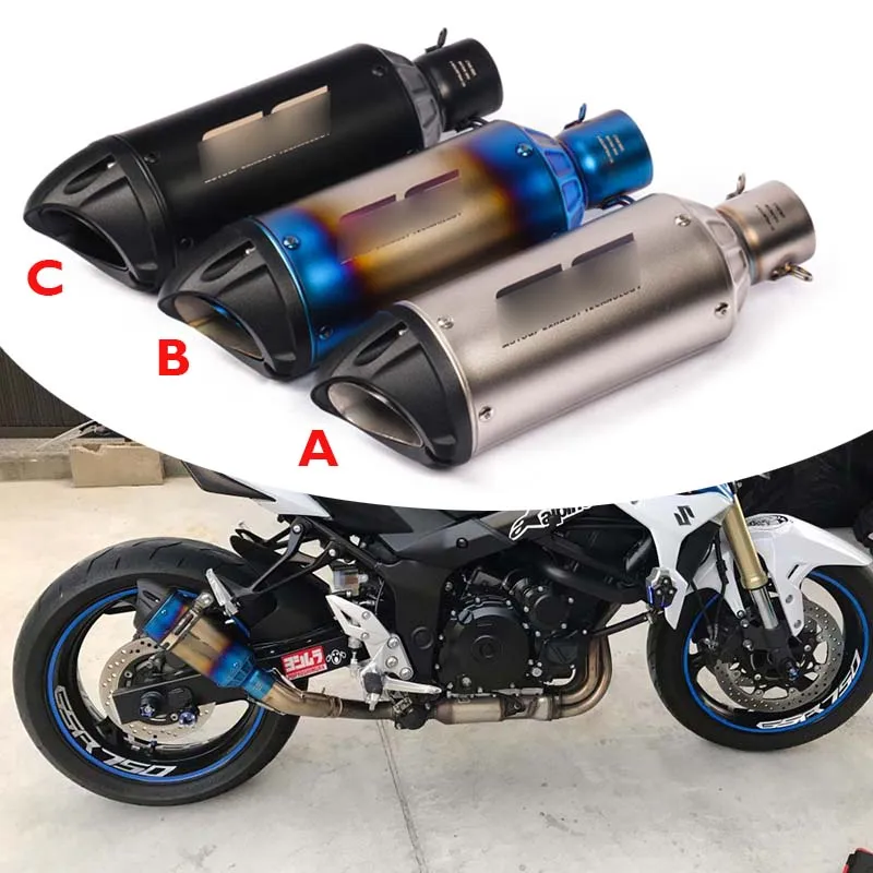 

38-51mm Motorcycle Exhaust Pipe Muffler Silencer Tail Tip Universal Modified Escape Tube Pipe
