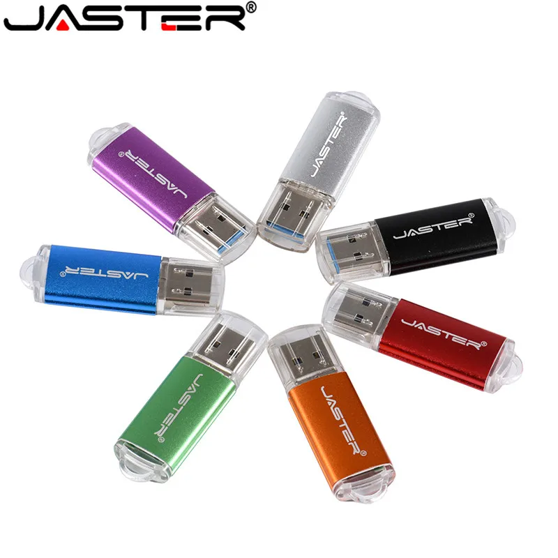 JASTER USB флеш-накопитель 64 ГБ, оригинальный USB 2,0, флеш-накопитель, 4 ГБ, 16 ГБ, 32 ГБ, USB флешка, металлическая USB флешка, логотип на заказ