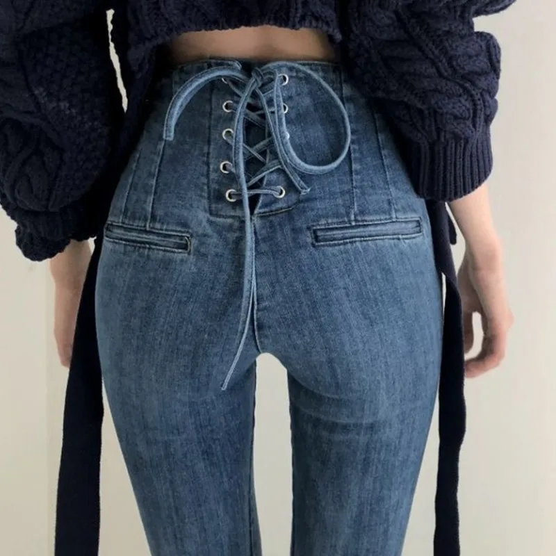 High Waist Jeans Korean style Back 