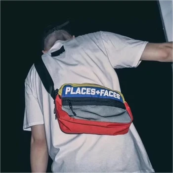 

Hip Hop Places+Faces Crossbody Bags Satchel Men Women Fashion Streetwear High Quality Reflective Places+Faces Waist Bag Package