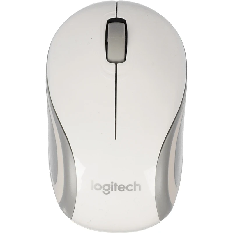 Мышь Logitech Mini M187 белый/серый оптическая(1000dpi) беспроводная USB для ноутбука(2but