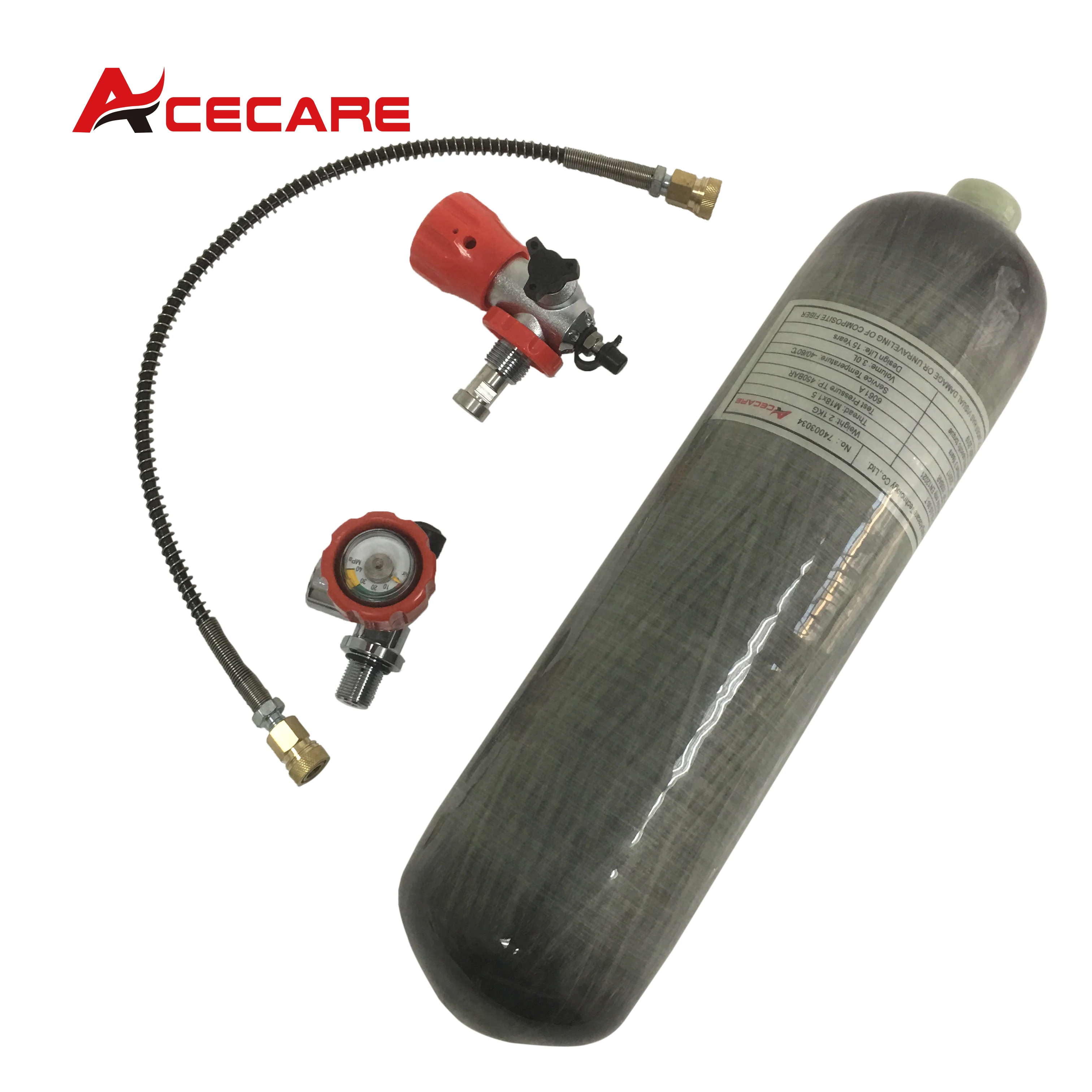 Acecare 3L 4500Psi высокое давление ВВС Кондор/страйкбол/Воздушный сжатый пистолет PCP винтовка/пейнтбол углеродного волокна танки с клапаном
