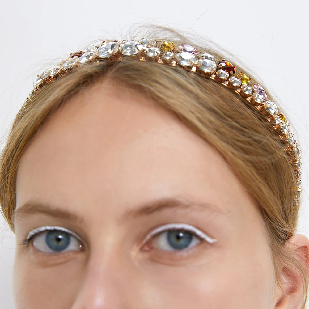 

ZA Fashion Rhinestone Hairband for Women Girls Jewelry Hair Clips Headband Hair Bands Hoop Hair Accessories Wedding Party Gift