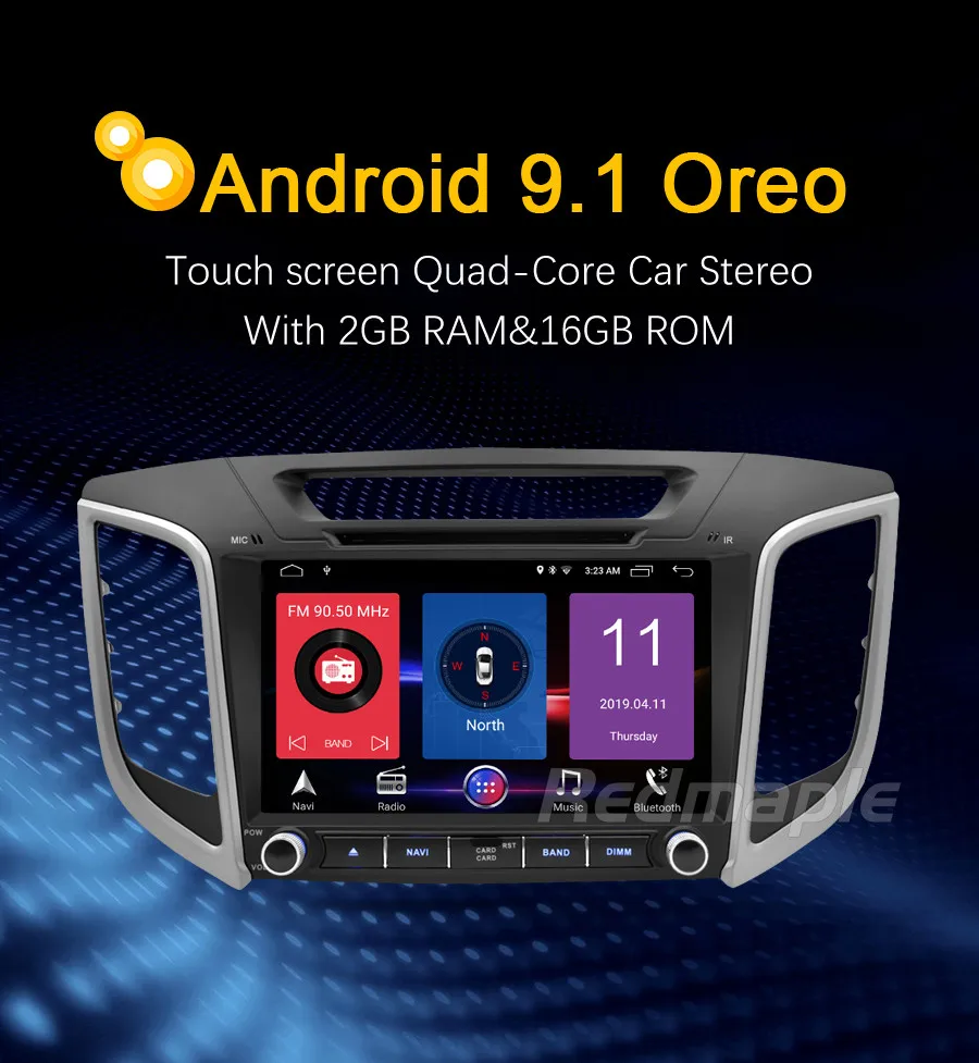 Discount Android 9.1/9.0 Car DVD Radio GPS Player Multimedia For Hyundai ix25 Creta 2014-2019 WIFI Bluetooth Navigation Stereo Headunit 1