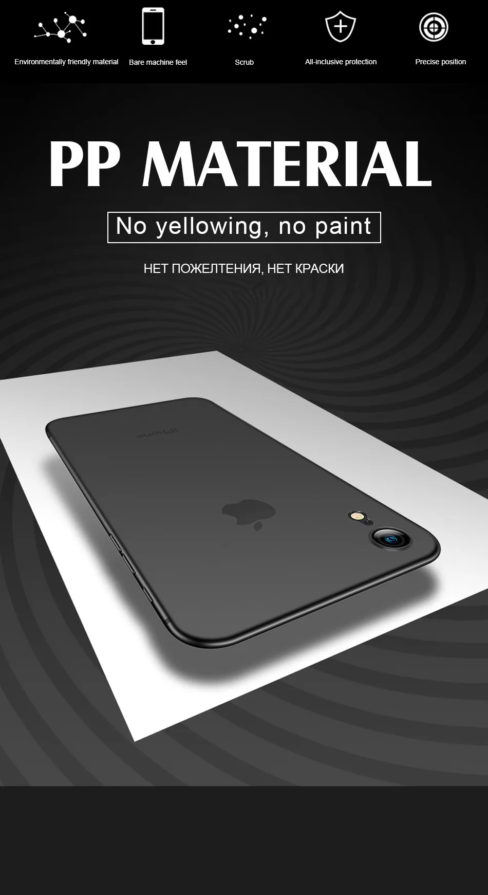 Роскошный ультра тонкий 0,2 мм PP чехол для IPhone XR XS Max X противоударный бампер чехол для IPhone 7 8 6 6s Plus чехол для телефона
