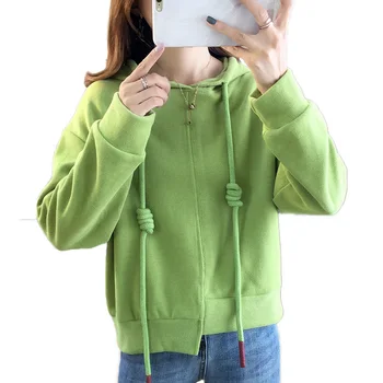

Women Hoodies Sweatshirts Long Sleeve Female Hooded Green Top With Hood Cotton Sweatshirt Woman Casual Sweatshirt Pullovers Tops
