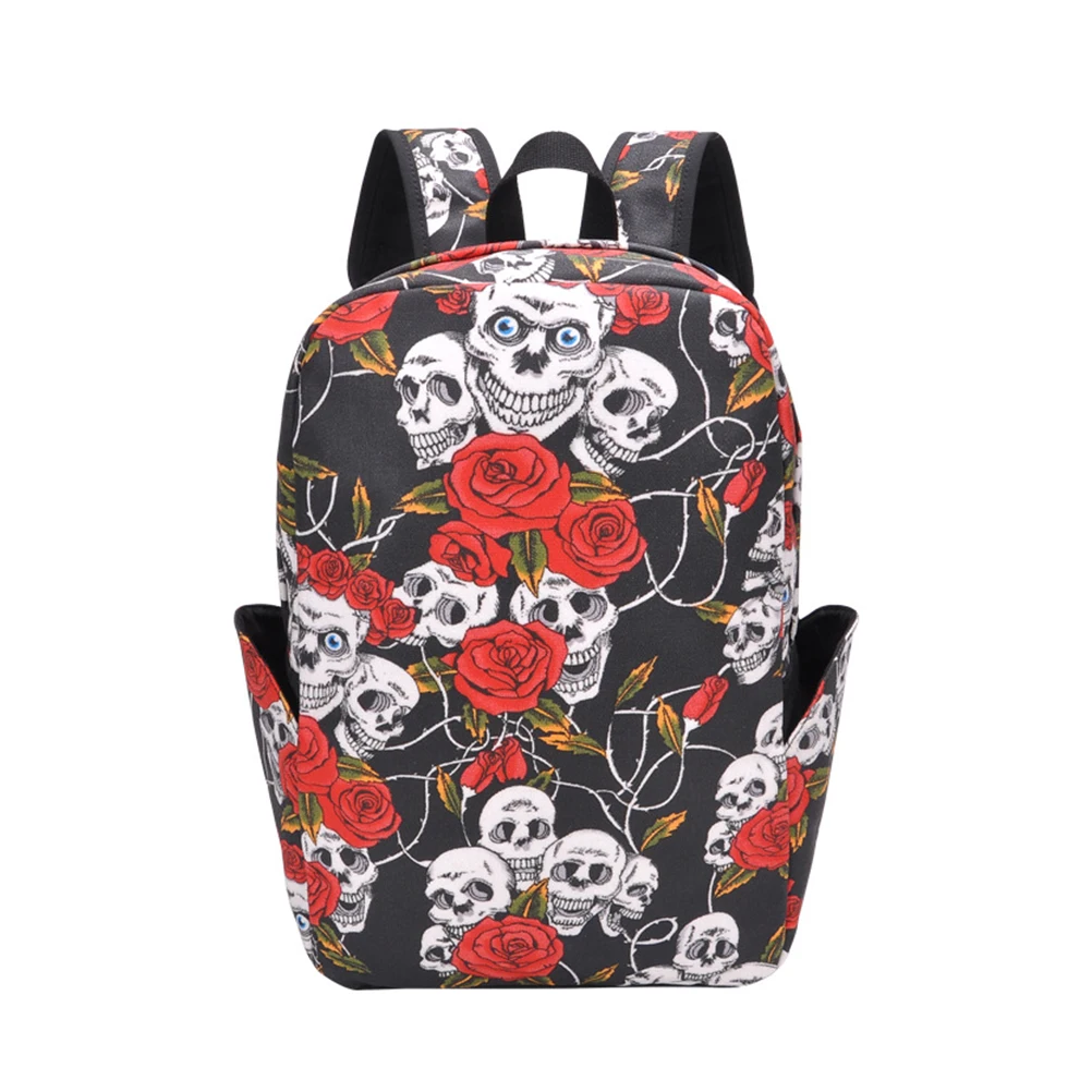 

1 Pc Backpack Large Capacity Outdoor Printed Canvas Storage Bag Computer Bag Packsack for Schooling Camping Shopping