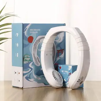 

Summer Hands-Free Hanging USB Rechargeable air conditioner fan ravel Hanging Neck Cooler Earphone Earphone Design Sport Fan 1PCS