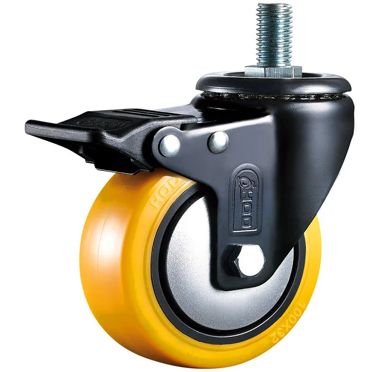 

Manufacturers Direct Selling Truckle 1.6-Inch 2-Inch Universal Wheel 2.5-Inch to 5-Inch Screw Brake Polyurethane Pu Industrial W