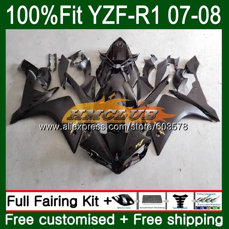 Инъекций для YAMAHA YZF R 1 YZF 1000 YZF-R1 2007 2008 49CL. 2 YZF R1 07 YZF1000 YZF-1000 YZFR1 07 08 матовый черный OEM обтекатели - Цвет: No. 1