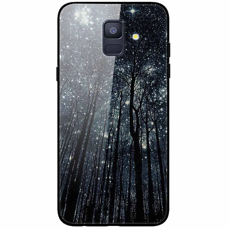 Luxury Case For Samsung Galaxy A8 A6 Plus 2018 Cover Glass Tempered Fashion Coque for Samsung A8 2018 Cases Shockproof A8Plus kawaii samsung phone cases Cases For Samsung