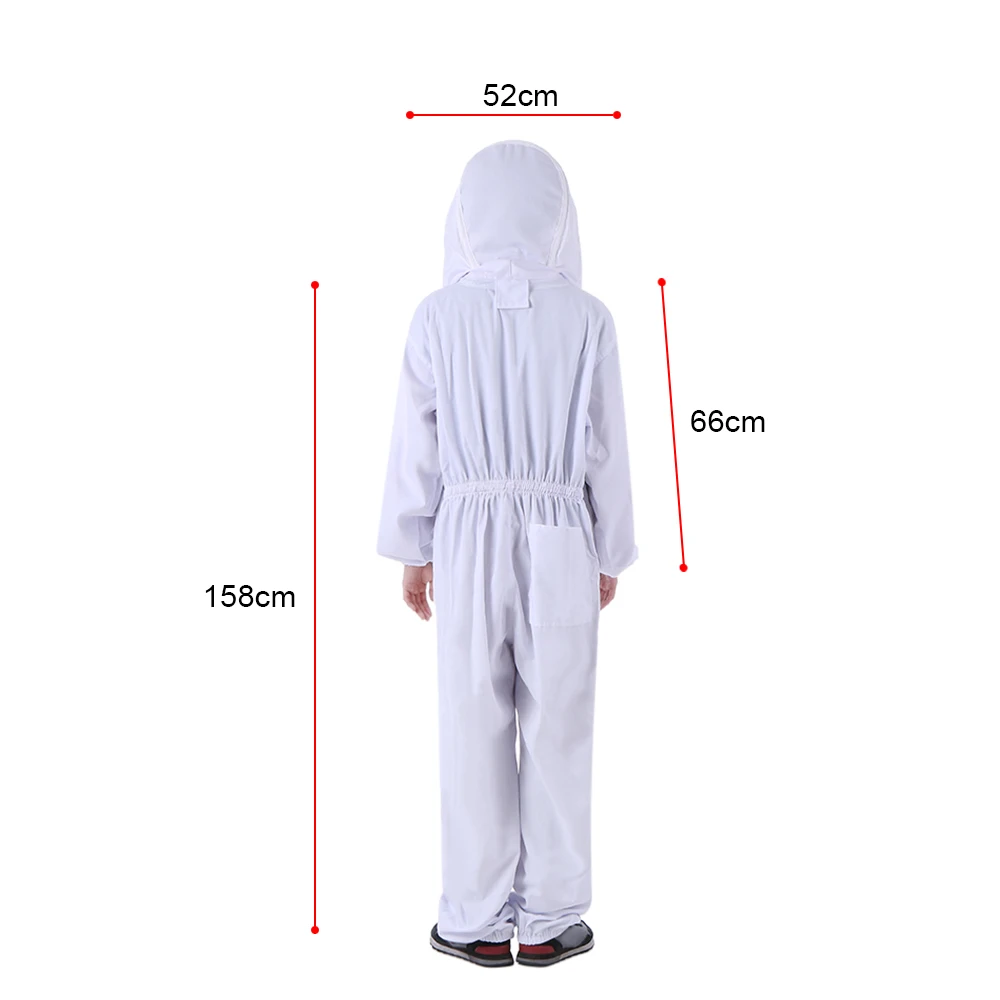 

New Beekeeping Protective Equipment White Beekeeping Suit with Removable Round Clear View Fencing Veil Beekeeping Full Body Suit