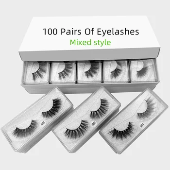 

wholesale 3d mink False Eyelashes 20/30/40/50/100 Pairs Fluffy Wispy Fake Lashes Natural Long Makeup Lash Extension in bulk