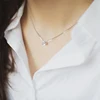 Cute 925 Sterling Silver Geometric Simple Round Choker AAA Zircon Pendant Necklace For Women Engagement Fine Jewelry NK005 ► Photo 3/6