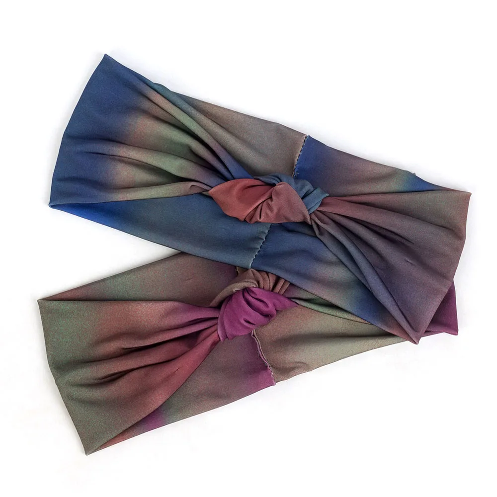 Geebro Tie Dye Bohemia Twist головной убор модная Женская эластичная резинка для волос женский бант завязанная широкая головная повязка тюрбан аксессуары AQ016