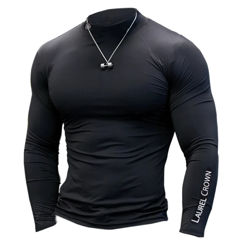 

Men Gyms Fitness T-shirt Compression Skinny Bodybuilding t shirt Muscle autumn Male Casual Workout Tee Tops Brand Clothing