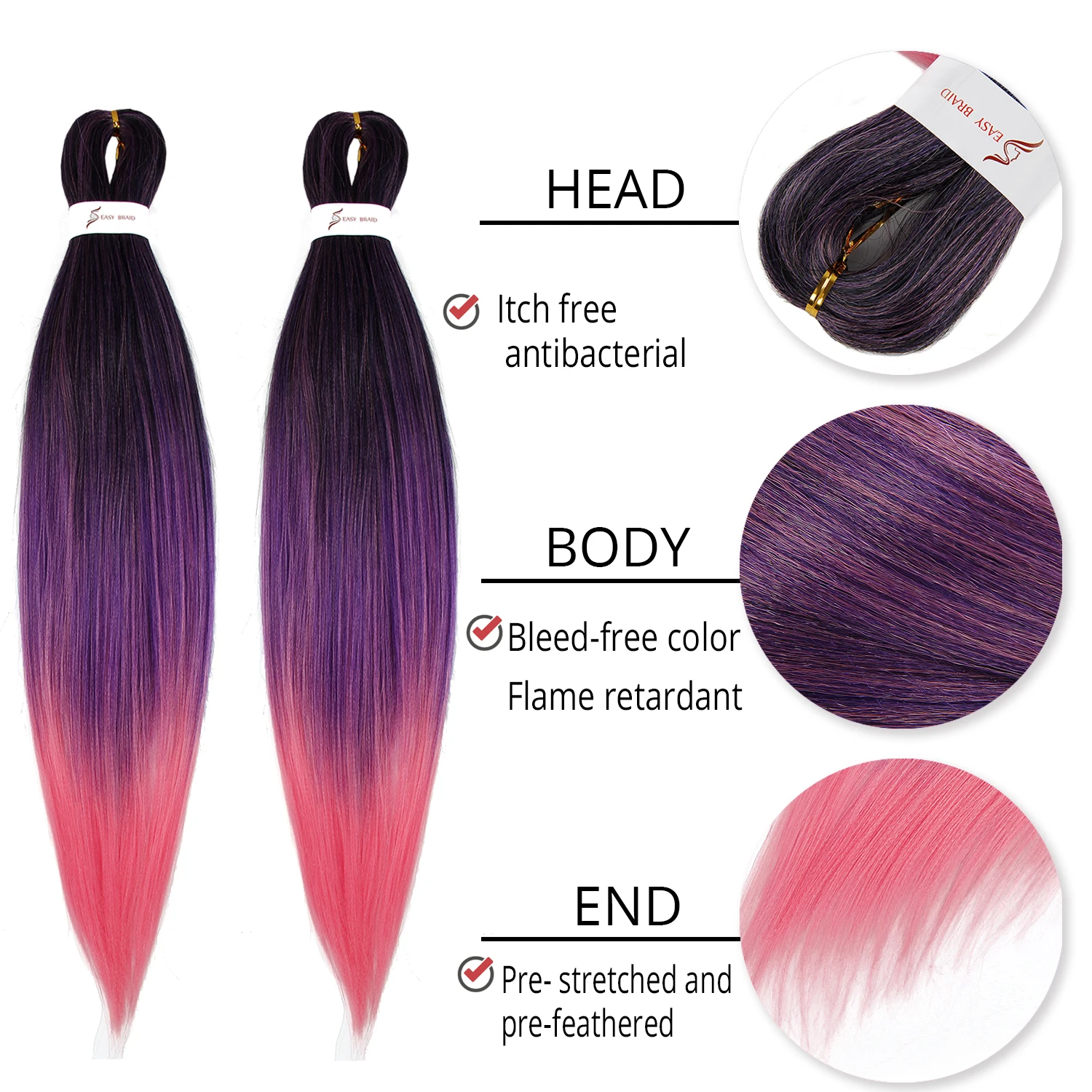 Easy Jumbo Braids Hair Box Braids Hair Pre Stretched Braiding Hair Synthetic Extension 26
