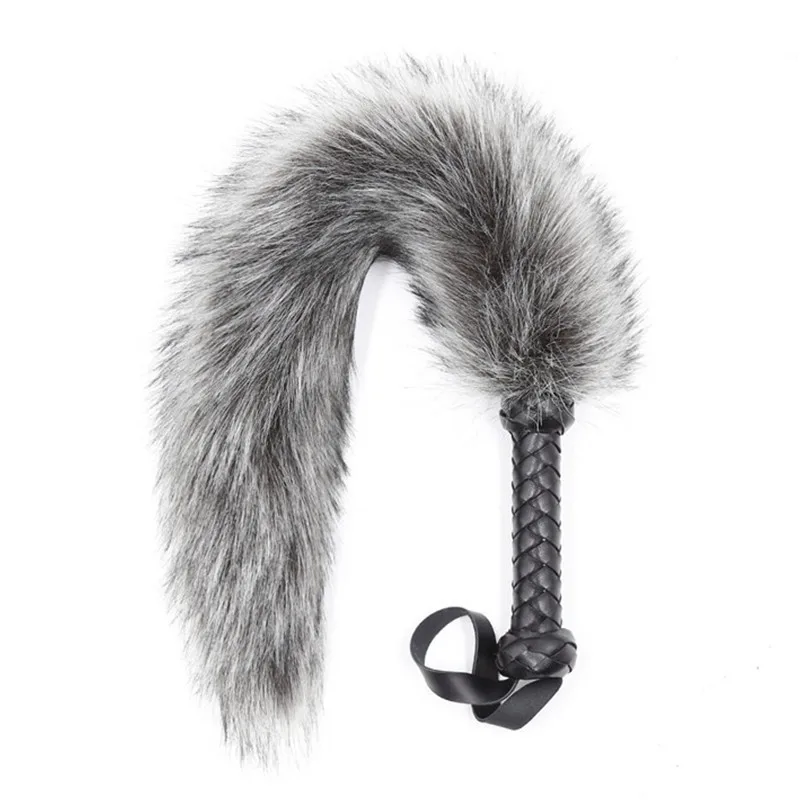 Искусственный Лисий хвост меховой Кнут с ручкой фетиш задница лопатка бондаж