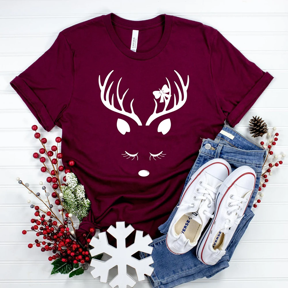 С симпатичным рисунком 3d Лось с принтом женские футболки рисунками из