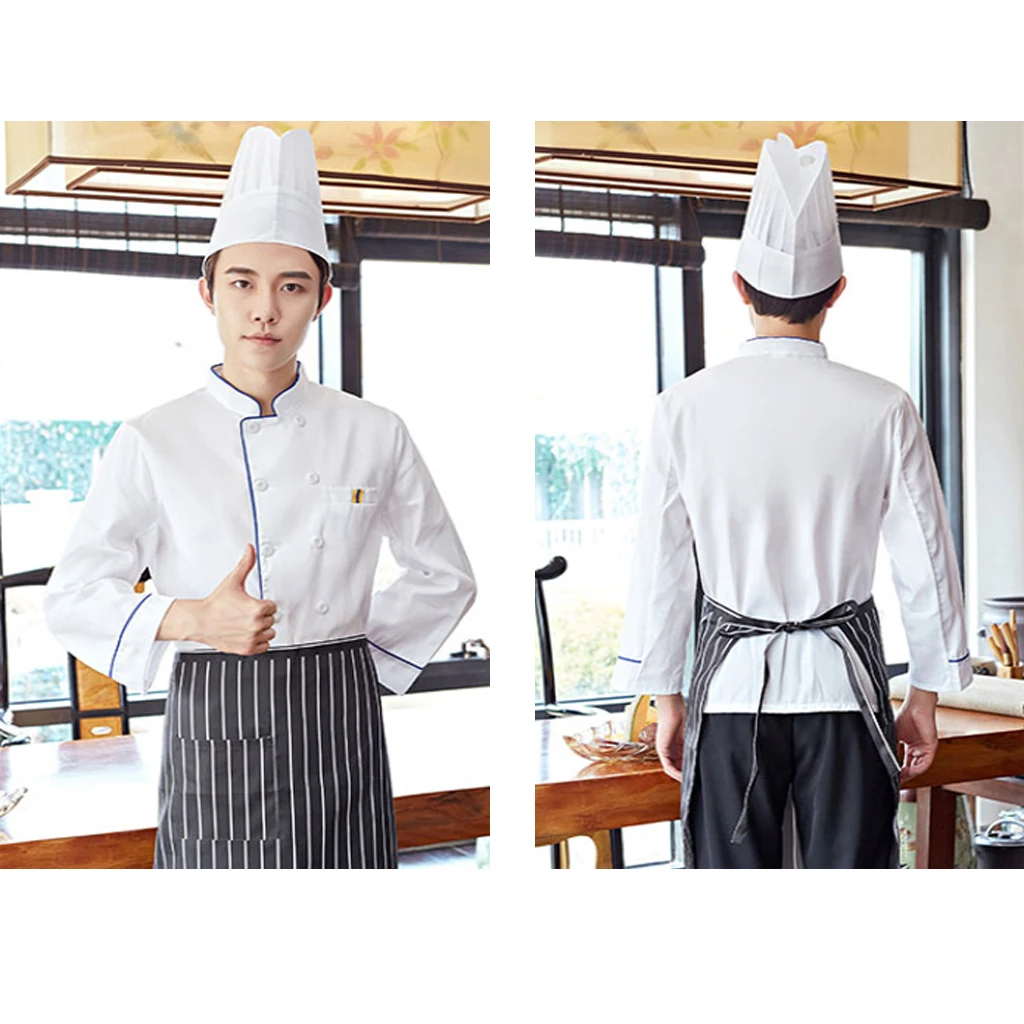 Chef Jacket Food Service Long Sleeve Double Breasted Hotel Kitchen Catering Breathable Unisex Uniform Suit Wholesale