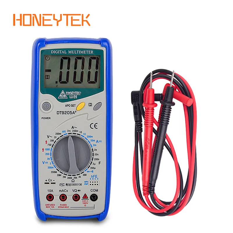 Цифровой мультиметр HONEYTEK DT9205A профессиональный тестер Esr измеритель напряжения