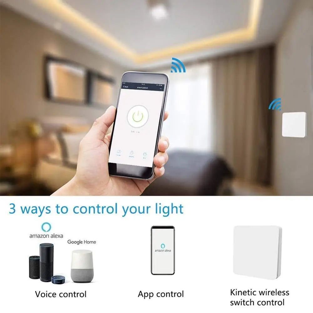 Переключатель Wi Fi Tuya Smart Life кинетический дистанционный переключатель с