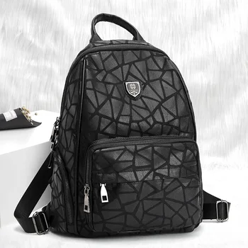 

QINRANGUIO Women Backpack Fashion Black Backpack Female Genuine Leather Backpack Women 2020 Large Capacity Backpack School