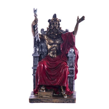 

GREEK MYTHOLOGY STATUE ZEUS THRONE FIGURE SCULPTURE MODEL CREATIVE EUROPEAN HOME LIVING ROOM WINE CABINET DECORATION ACCESSORIES