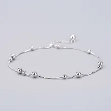 Облако Малый Shu S925 тонкой серебряной запястье декоратор женские сладкий хипстер простой счастливый Круглый браслет на ногу из бисера настраиваемый на