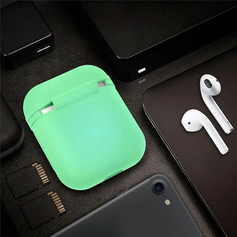 Светящийся силиконовый чехол для наушников Air Pods удобный флуоресцентный защитный чехол для наушников Пылезащитная заглушка для Airpods