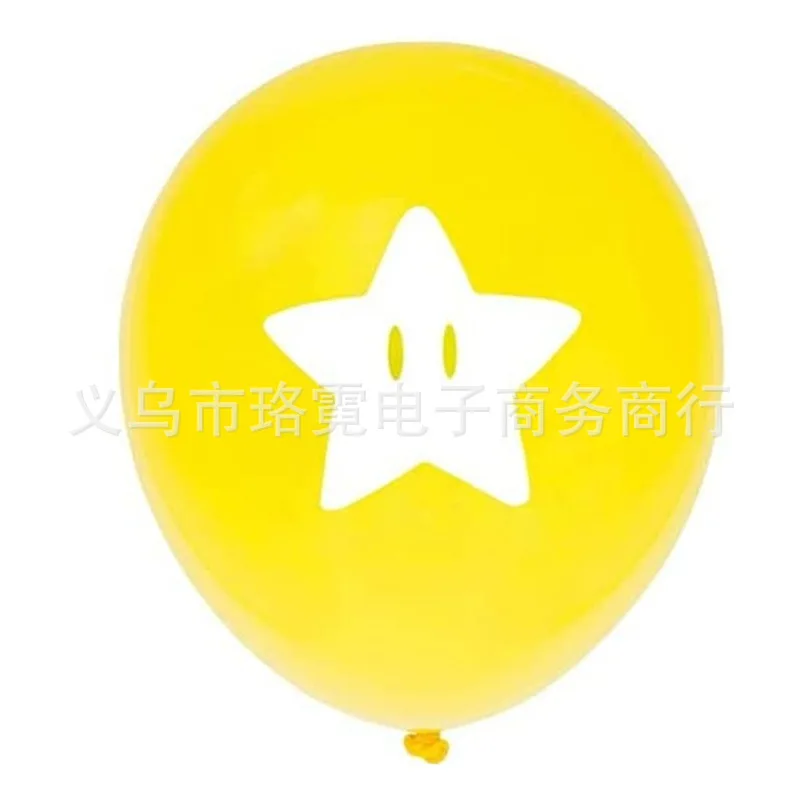 12pcs Super Mario anime Mario bros Luigi Bowser Princess Peach mushroom Theme balloons Children's birthday party decoration sets