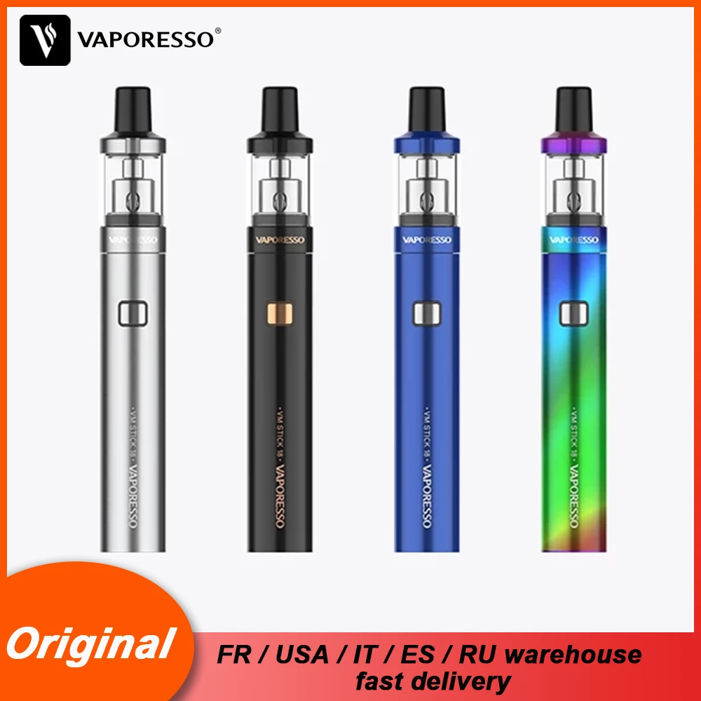 

Original Vaporesso Vape Electronic Cigarette VM STICK 18 Pen Starter Kit with 1200mAh Battery VM Tank Atomizers EUC coil E-cig