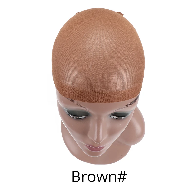 2 упаковки(4 шт.) Dream Deluxe парик, шапка, сетка для волос, черный, бежевый цвет, шапка для чулок, парик, сетка для наращивания волос - Цвет: Brown 4pieces