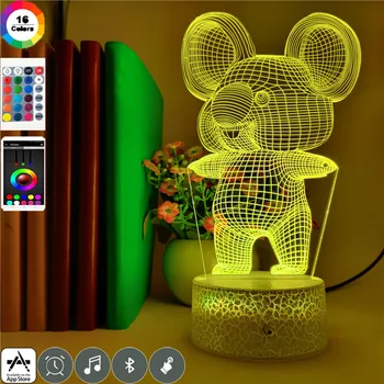 

Cartoon Koala Bear Nightlight 3D Led USB Touch Switch Acrylic 7 Color Gradient Atmosphere Lamps Lighting Smart Phone Control
