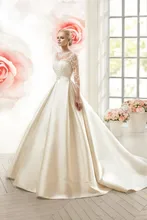 

2018 Vintage Long Sleeve Lace Bridal gown Buttons See Through Back Abiti Da Sposa Vestido de Noiva mother of the bride dresses