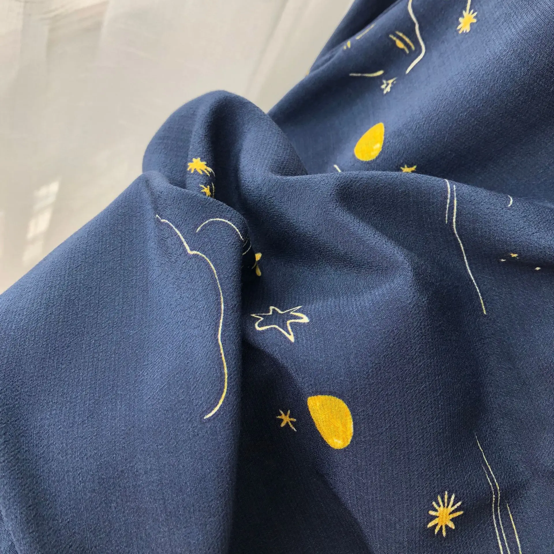 Женская рубашка Звездная Луна рубашка французский стиль Осенняя мода Звездная Луна принт Тонкий костюм рубашка с воротником