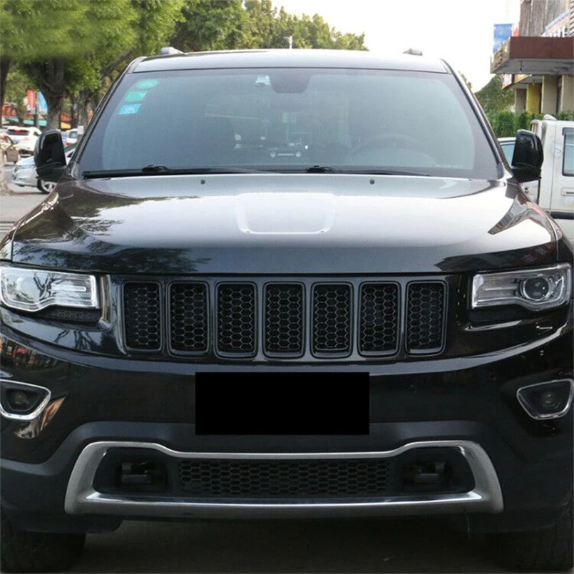 Хромированные черные решетчатые вставки передней решетки для Jeep Grand Cherokee