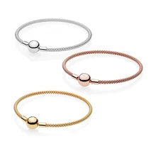 Высокое качество Настоящее серебро 925 пробы выдалбливают смешанный браслет для женщин подходит Diy бусины Подвески Украшения