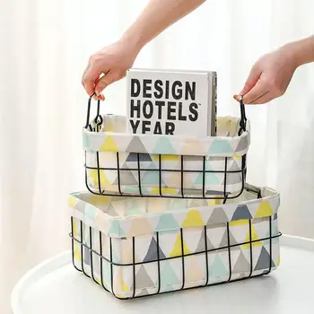 

Creative Desktop Storage Basket with Handle Cosmetic Books Clothes Storage Box Household Sundries Organizer Toy Snacks Container