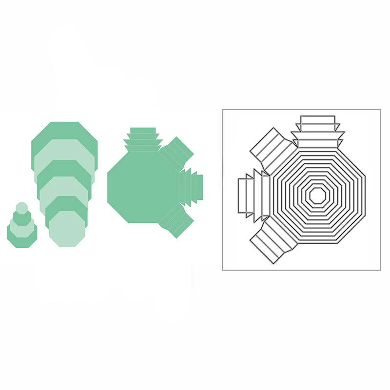 

New Octagonal Gift Boxes Craft Embossing Mold 2021 Metal Cutting Dies for DIY Decorative Scrapbooking Album Card Making No Stamp