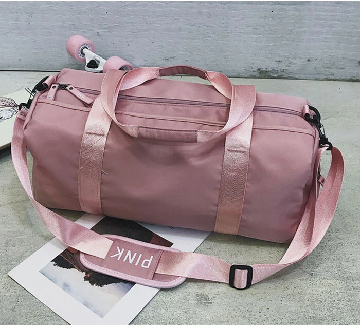 New Travel Bags Sequins PINK Duffle Bag Women Men Sports Bag For Shoes Weekend Bag Nylon Woman Traveling Bags For Ladies