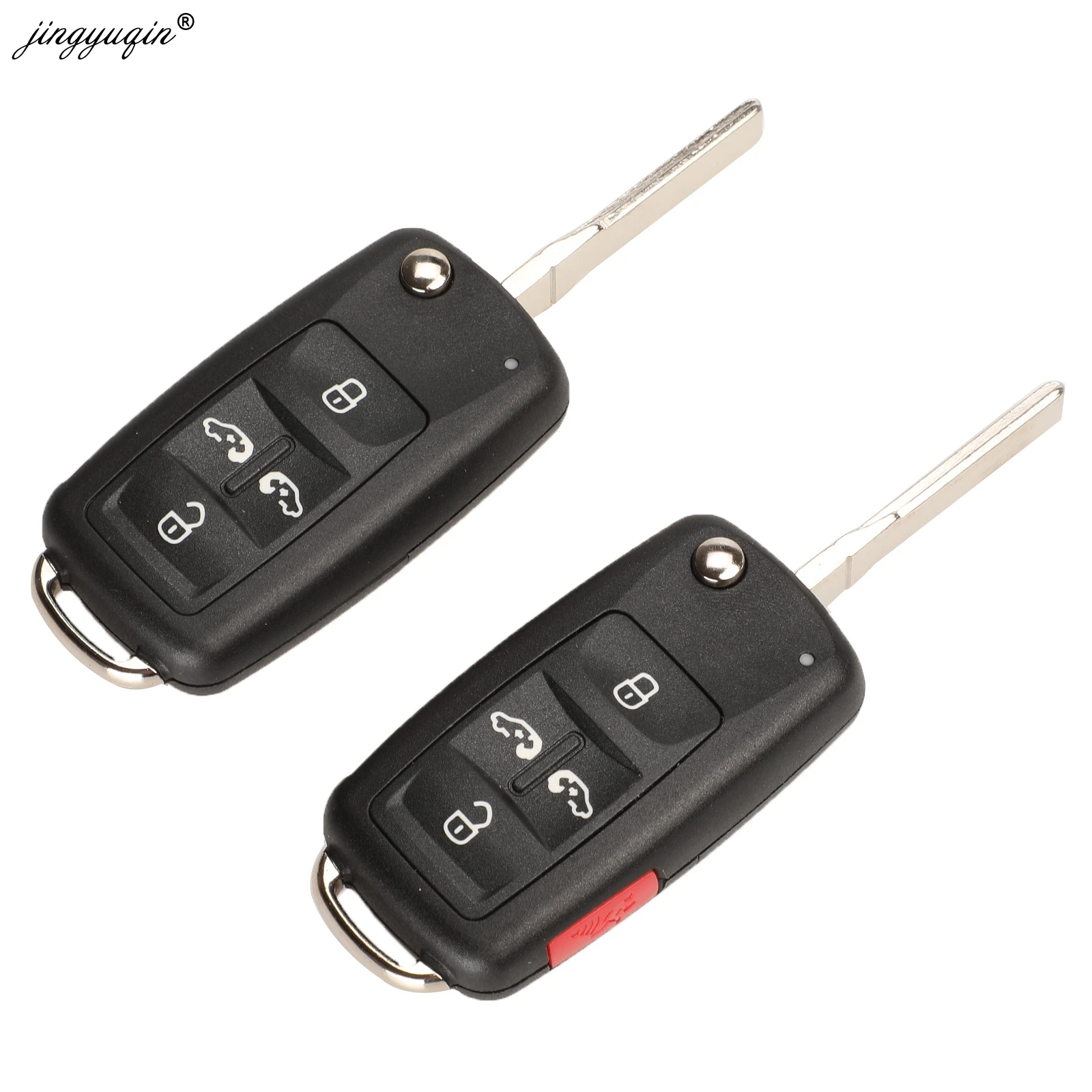 Key Case 10pcs 2/3/4/5 Button Folding Remote for VW Tiguan Golf Sagitar Polo MK6 Touareg SEAT
