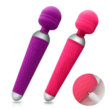 Powerful Oral Clit Vibrators for Women USB Charge AV Magic Wand Vibrator Massager Adult Sex Toys for Woman Vibrateur Masturbator 1