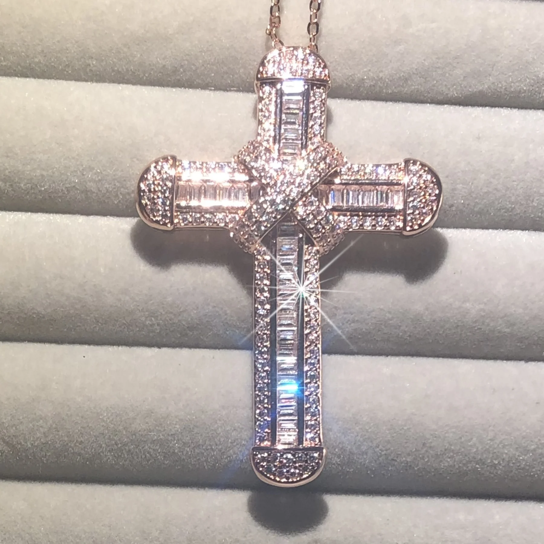 Details about   XL 3.5'' Real White Silver Jesus Crucifix Cross Charm Simulated Diamond Pendent