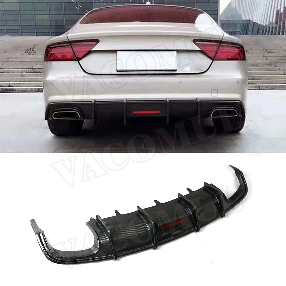 Car Carbon fiber Rear Lip Diffuser Spoiler For Audi A7 S7 Sport 2016-2018 K Style FRP Bumper Protector | Автомобили и мотоциклы