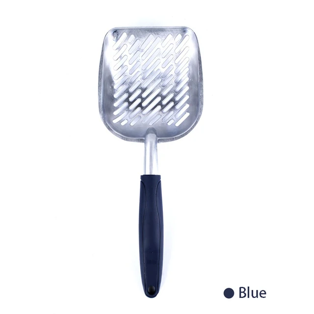 Cat Litter Scoop Big Metal Litter Scoop for Kitty Sifter with Deep Shovel and Ergonomic Handle Made of Heavy Duty Solid Aluminum Blue