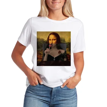 

Vintage ropa mujer Vogue Tshirt Spring Summer T shirt Women Plus Size Mona Lisa Funny Tee shirt Streetwear Casual T-shirts