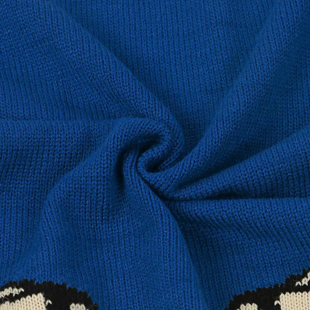 CHAMSGEND Women Patchwork Leopard Knitting Pullover Casual O-Neck Autumn Winter Thick Cashmere Tops Loose Sweater 1001