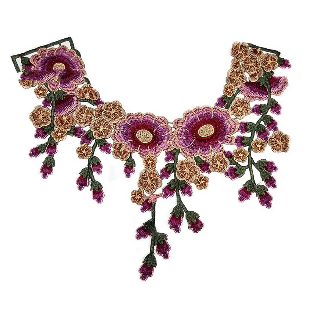 Lychee Life DIY Красочные 3D цветы кружева воротник вышивка кружева свадебные кружевные воротники Швейные аксессуары для свадебного платья