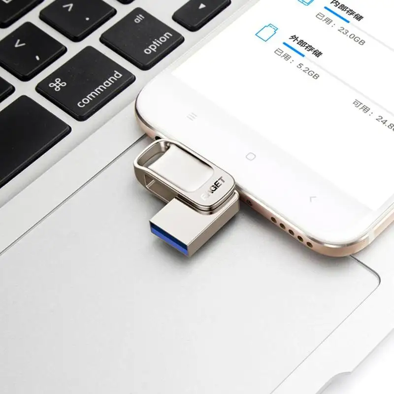 EAGET флеш-накопитель USB 3,0 карта памяти мини CU31 портативный металлический u-диск телефон OTG Тип C ручка привода 32 Гб 64 Гб 128 ГБ